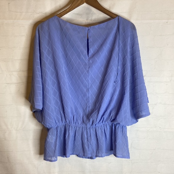 L. Love Blue Flutter Sleeve Blouse - Picture 3 of 7